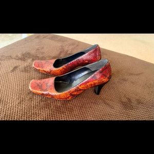 Angiolini Red snake pattern heels